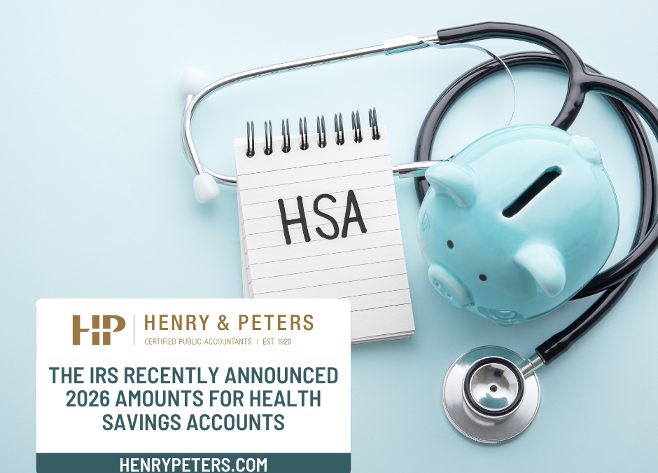 The IRS recently announced 2026 amounts for Health Savings Accounts