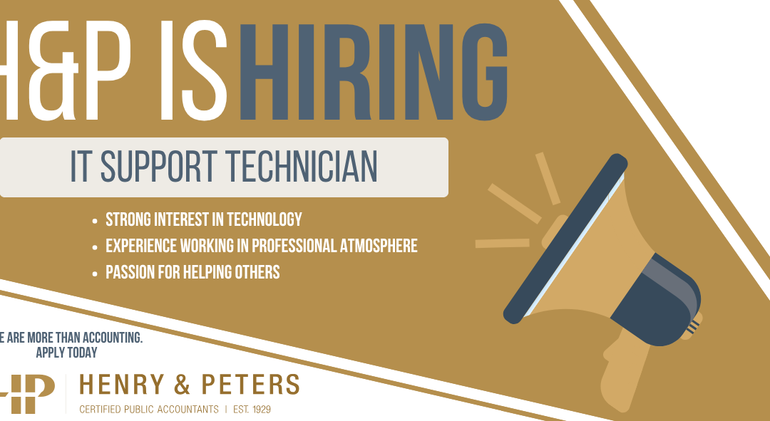 H&P is Hiring for an IT Support Technician