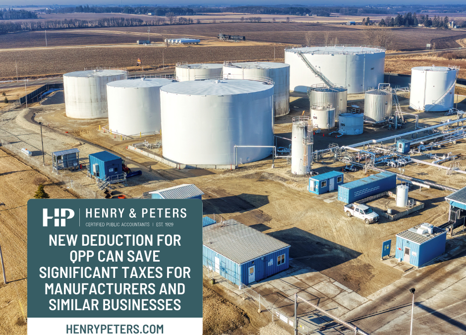 New deduction for QPP can save significant taxes for manufacturers and similar businesses