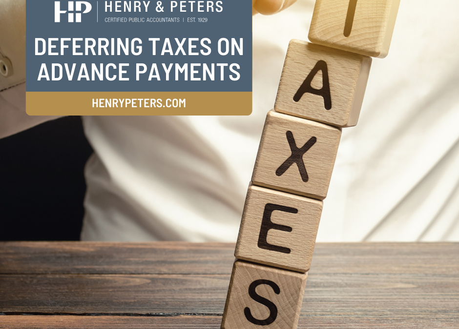 Deferring taxes on advance payments