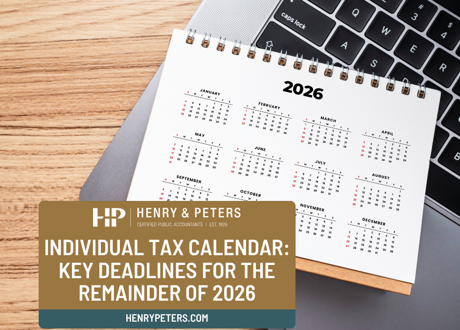 Individual tax calendar: Key deadlines for the remainder of 2026