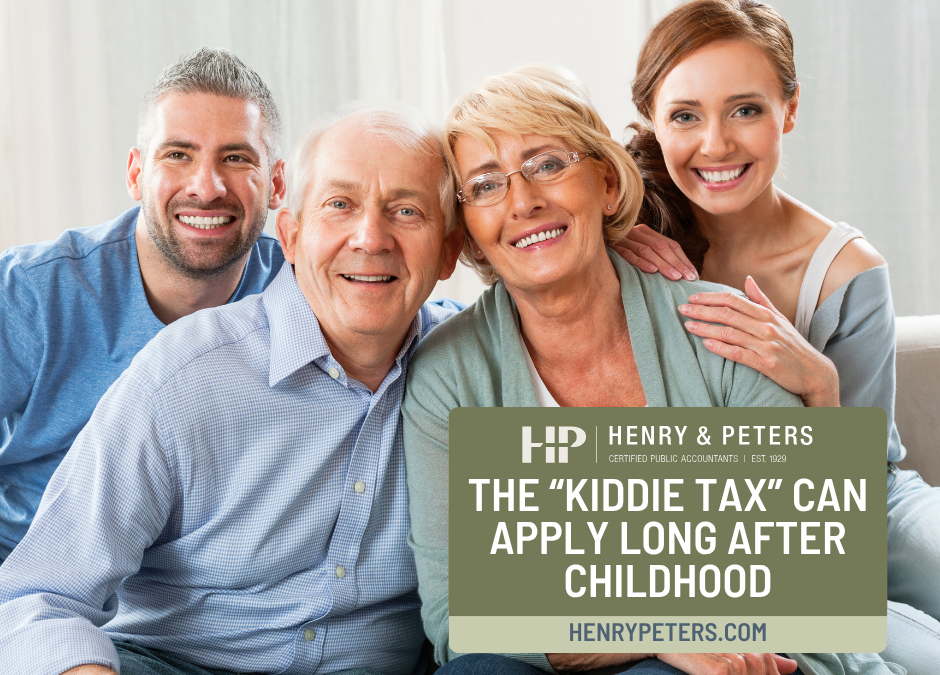 The “kiddie tax” can apply long after childhood