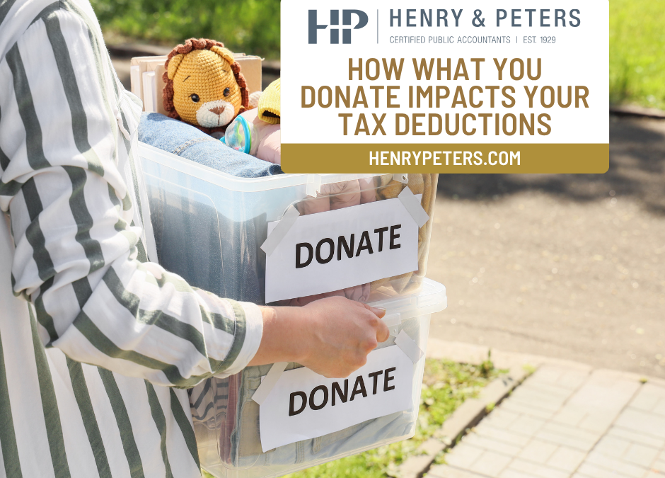 How what you donate impacts your tax deductions
