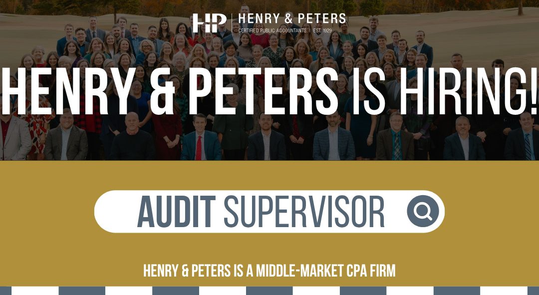 Now Hiring: Audit Supervisor