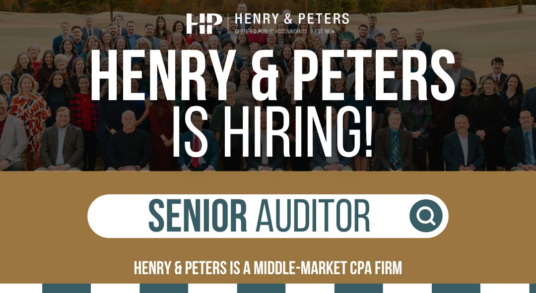 Now Hiring: Senior Auditor